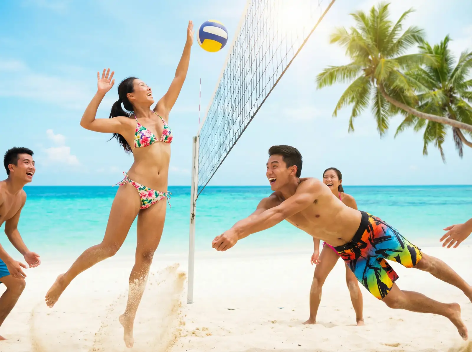 爱情岛-论坛聚集地|在线论坛|会员专区|爱情岛 嘉宾们在沙滩上打排球